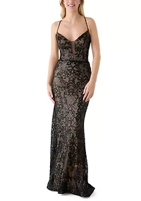 Women's Patterned Sequin Dress