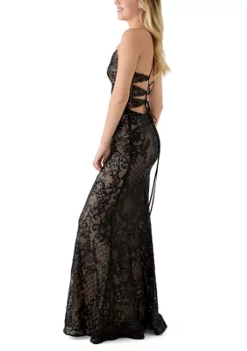 Women's Patterned Sequin Dress