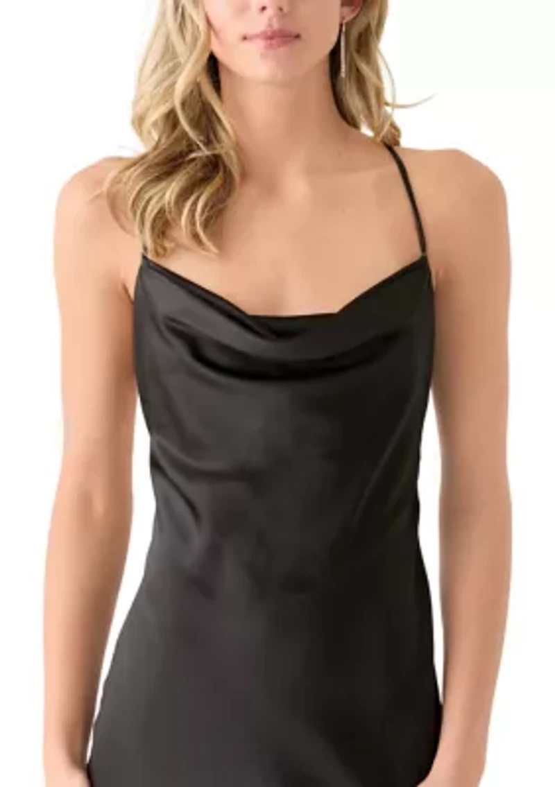 Women's Sleeveless Cowl Neck Solid Gown