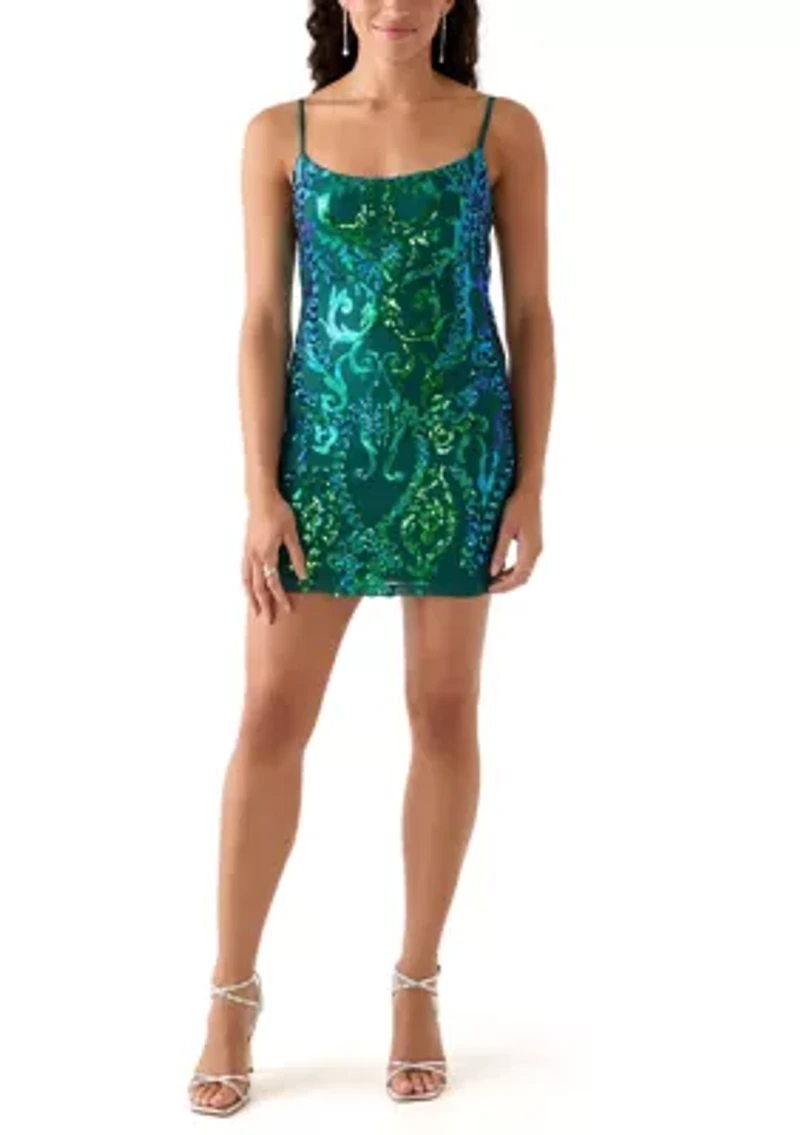 Spaghetti Strap Neck Fitted Dress with Back Tie