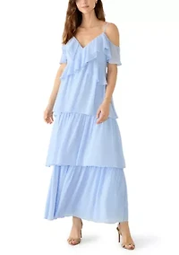 Spaghetti Strap Ruffle Maxi Dress