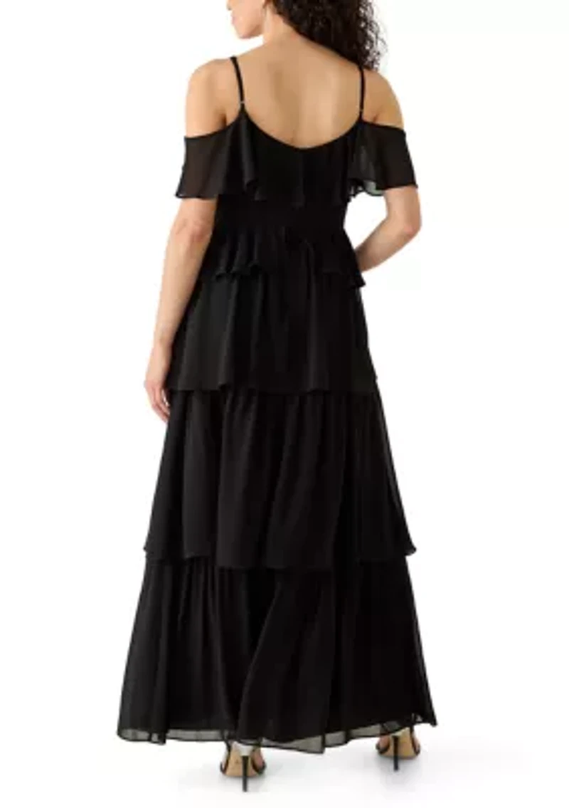 Spaghetti Strap Ruffle Maxi Dress