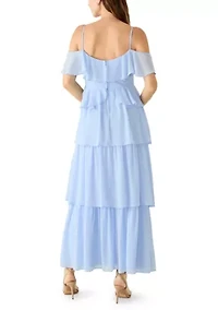 Spaghetti Strap Ruffle Maxi Dress