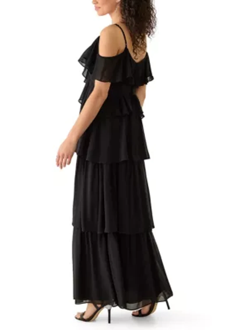 Spaghetti Strap Ruffle Maxi Dress