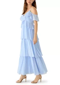 Spaghetti Strap Ruffle Maxi Dress