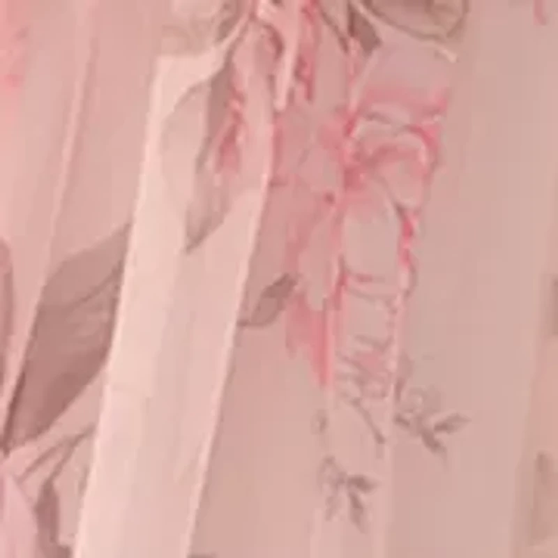 Women's Sweetheart Neckline Tiered Print Mesh Gown