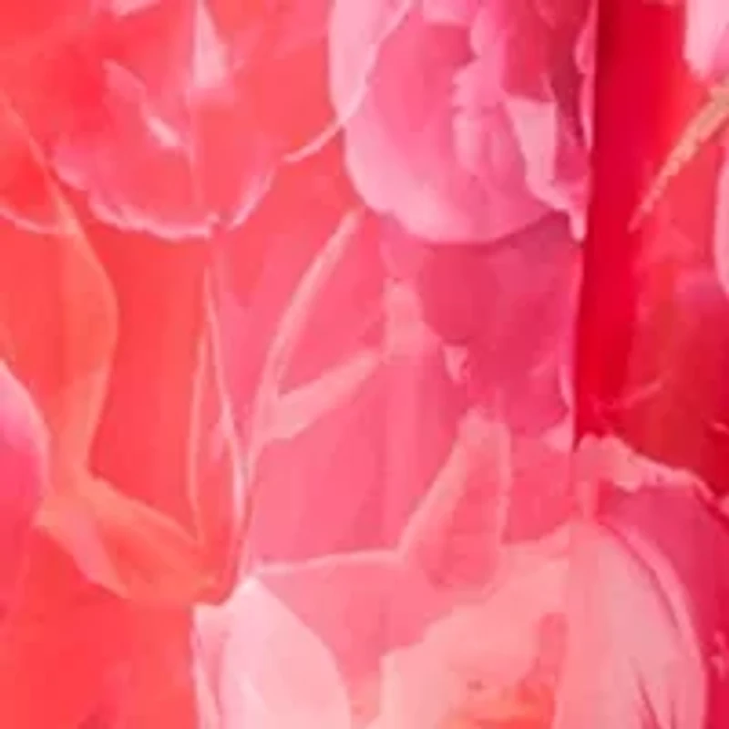 Women's Sleeveless Tie Watercolor Print Organza Gown