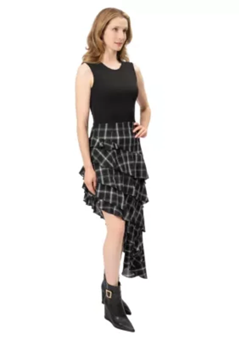 Assymetrical Plaid Dress