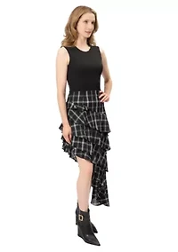 Assymetrical Plaid Dress