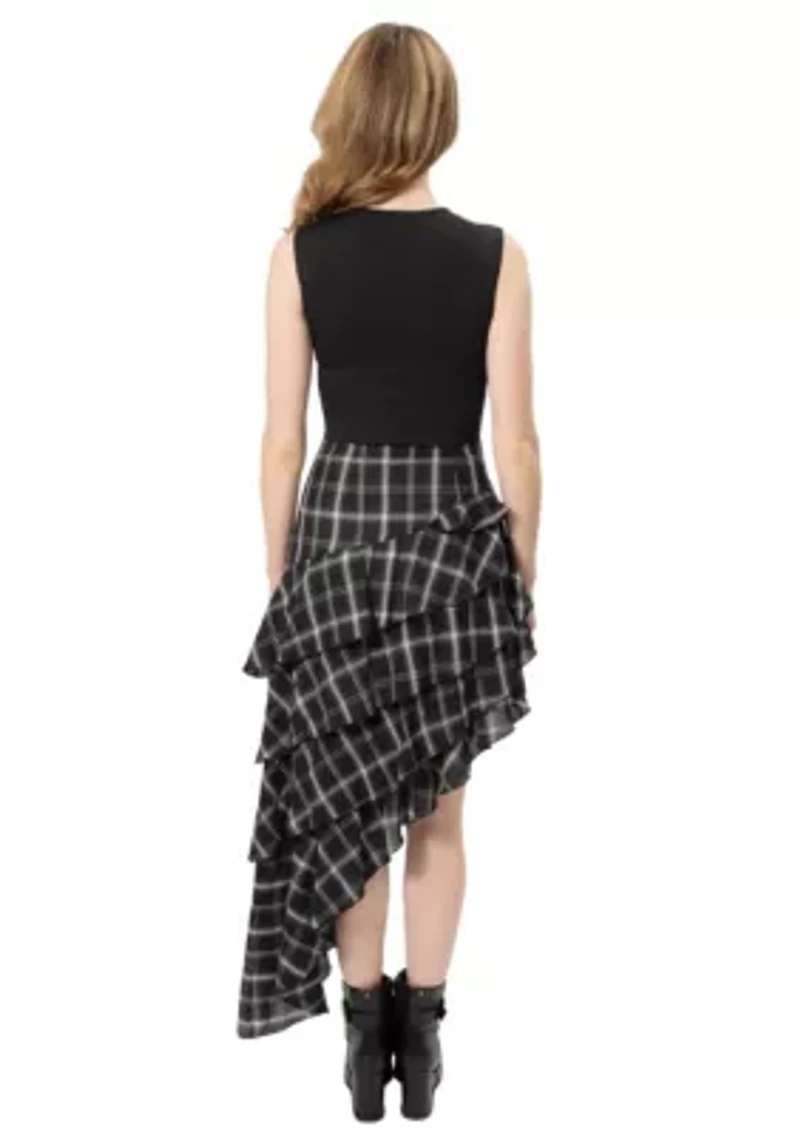 Assymetrical Plaid Dress