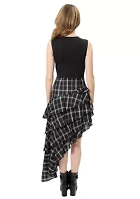 Assymetrical Plaid Dress