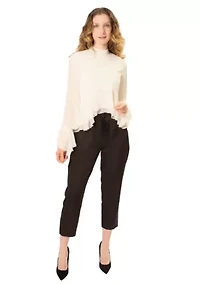 RUFFLE TRIM BLOUSE