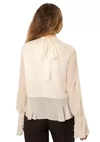 RUFFLE TRIM BLOUSE