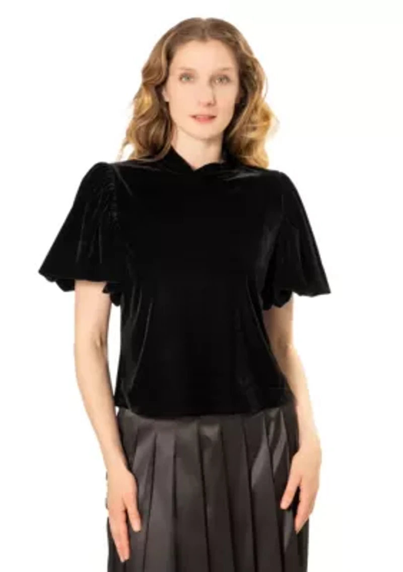 VELVET MOCKNECK TOP