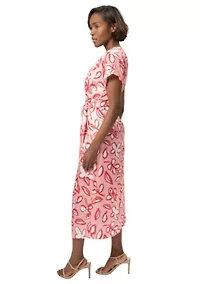 Pink Floral Side Tie Dress