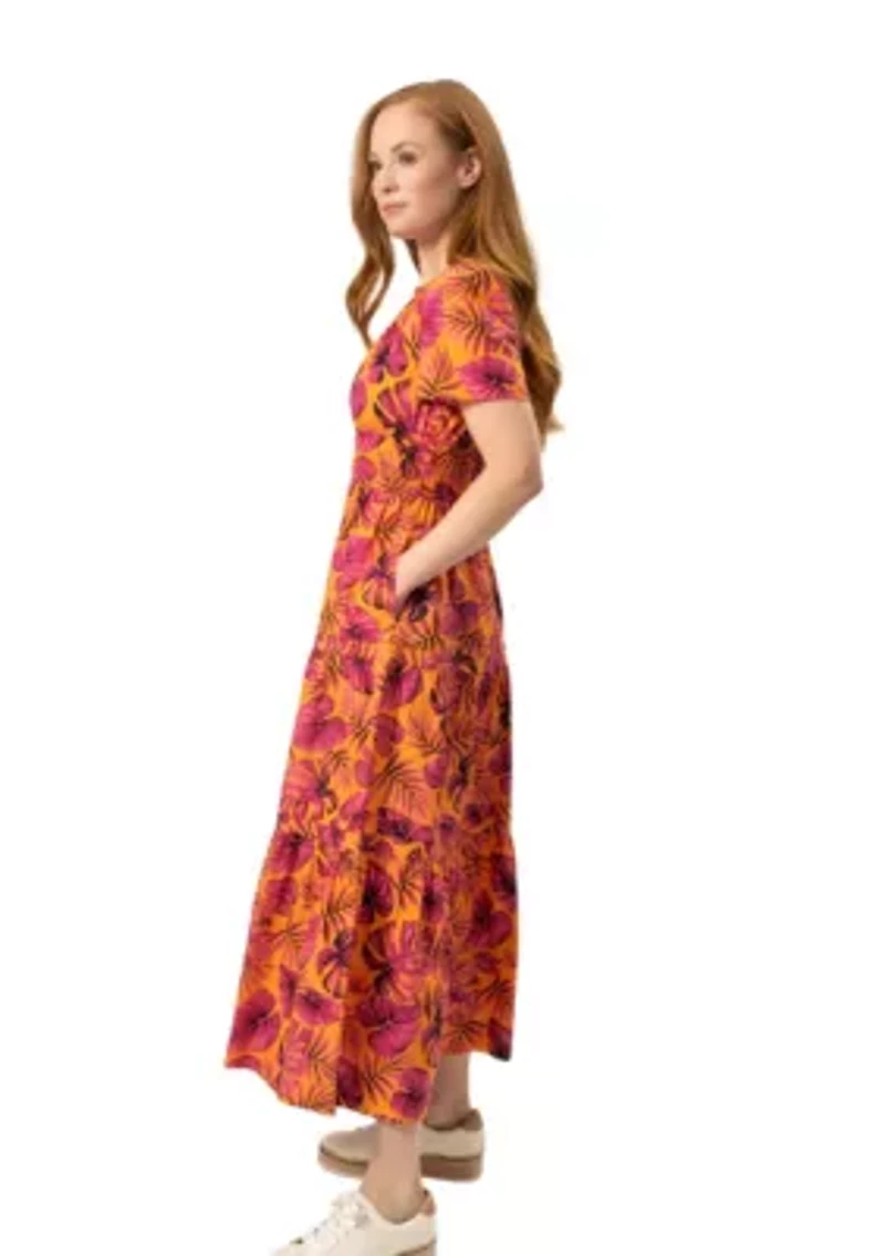 Orange Floral Dress