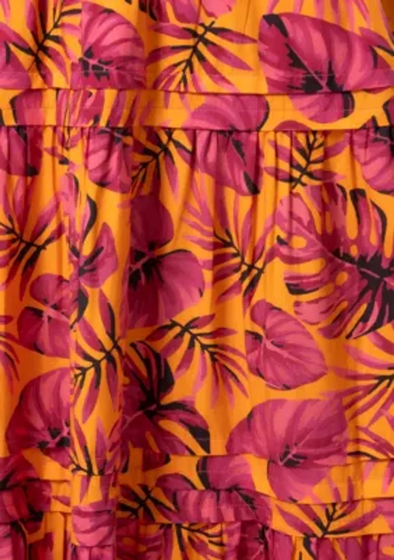 Orange Floral Dress