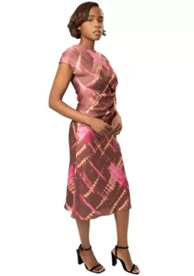 Avery Print Draped Dress