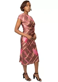 Avery Print Draped Dress