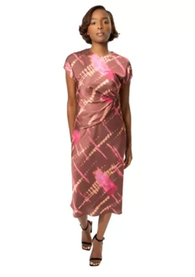 Avery Print Draped Dress