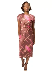 Avery Print Draped Dress