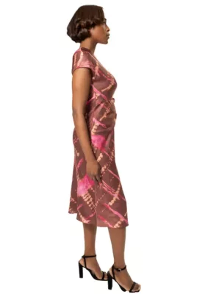 Avery Print Draped Dress