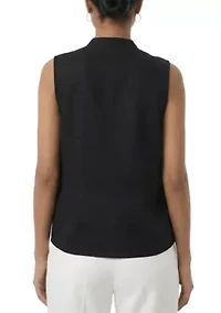 Sleeveless Ruffle Linen Top