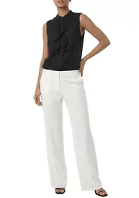 Sleeveless Ruffle Linen Top