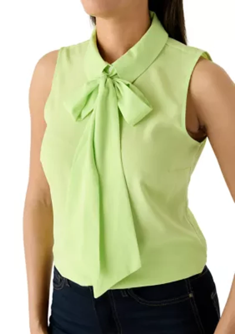 Women's Sleeveless Bow Blouse