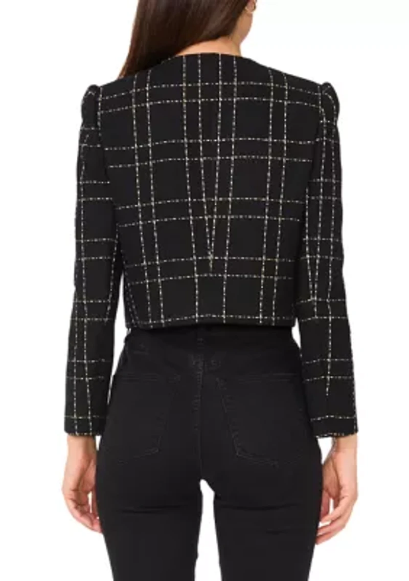 Women's Button Front Tweed Jacket