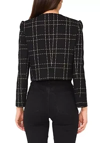 Women's Button Front Tweed Jacket