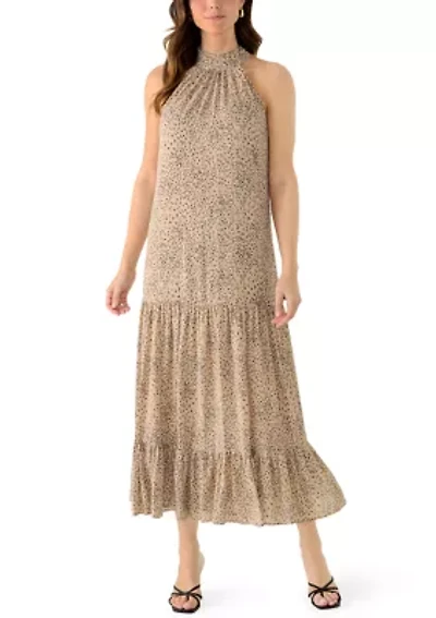 Women's Tiered Maxi Dress with Bow Back