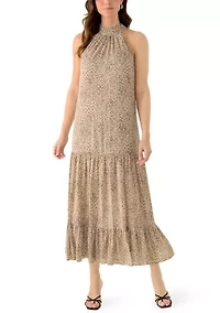 Women's Tiered Maxi Dress with Bow Back