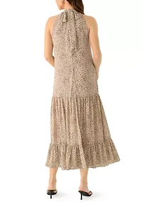 Women's Tiered Maxi Dress with Bow Back