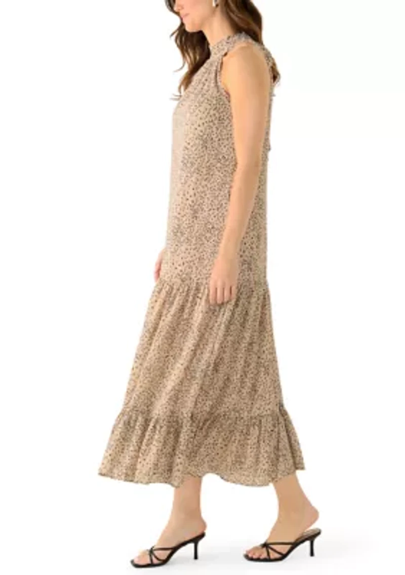 Women's Tiered Maxi Dress with Bow Back