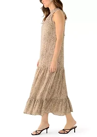 Women's Tiered Maxi Dress with Bow Back