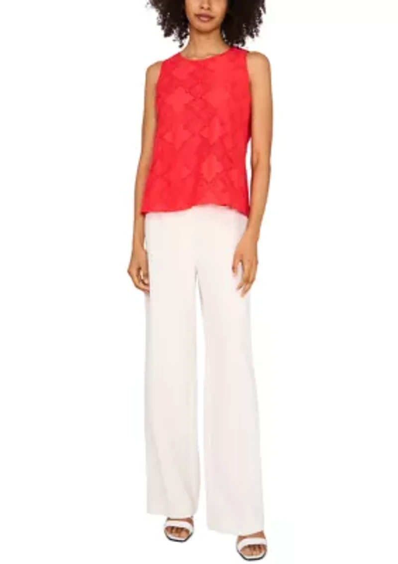 Women's Sleeveless Eyelet Top