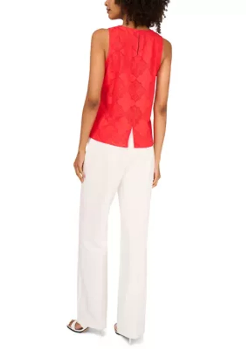 Women's Sleeveless Eyelet Top