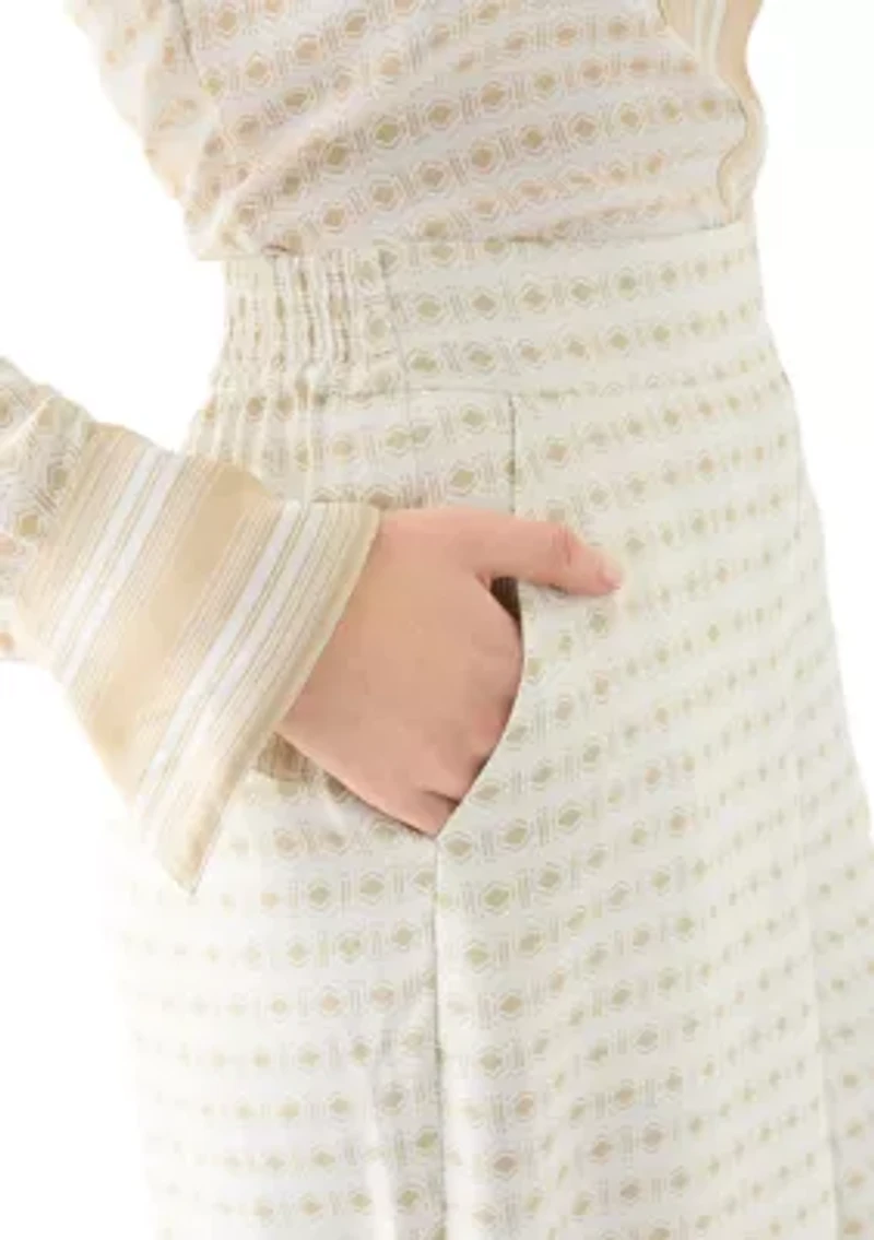 Women's Geometric Print Wide Leg Pants