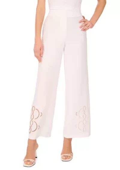 Women's Crochet Trim Pull On Pants