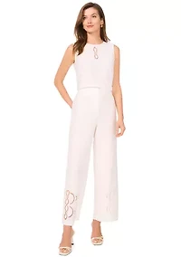 Women's Crochet Trim Pull On Pants