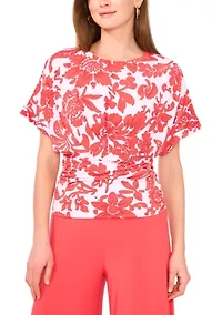 Women's Dolman Sleeve Floral Print Top