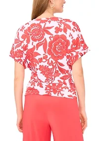 Women's Dolman Sleeve Floral Print Top