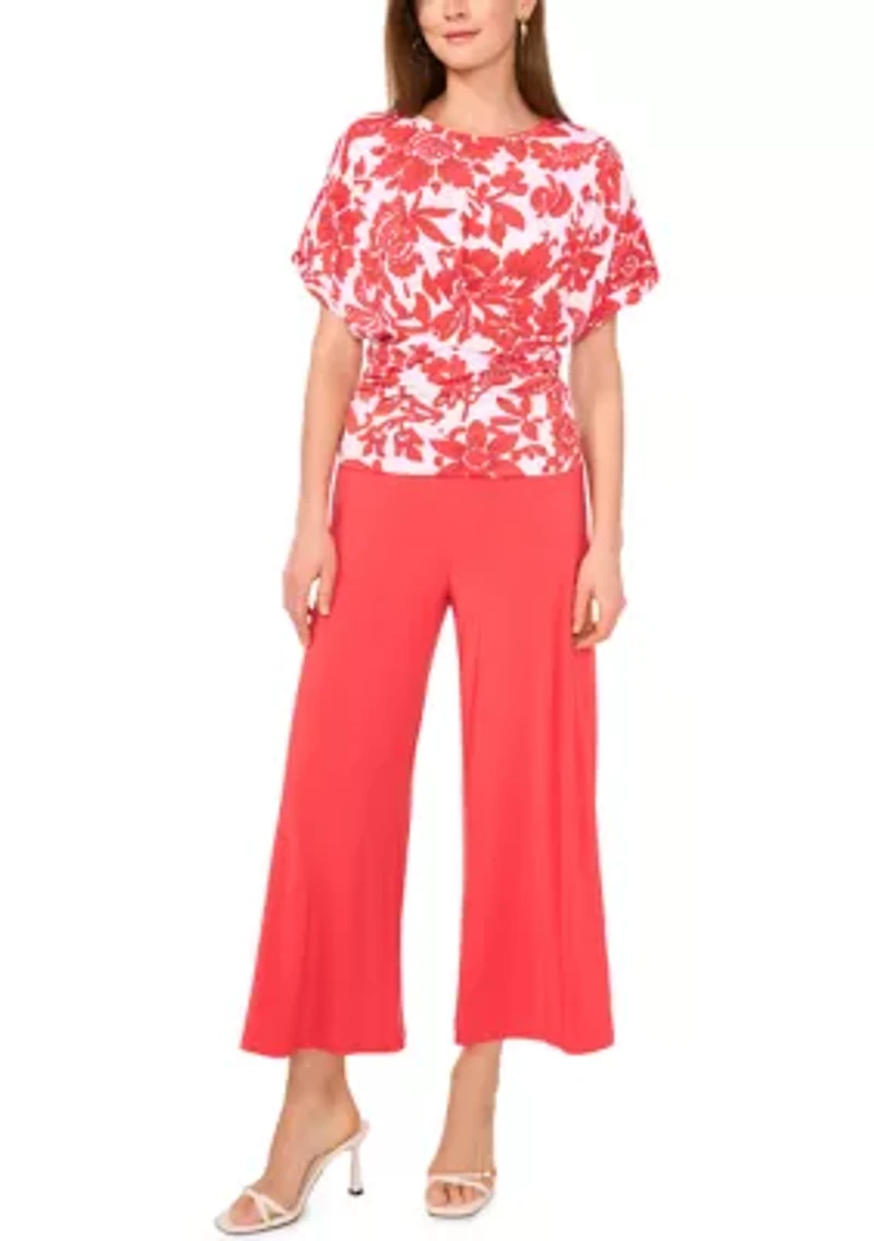 Women's Dolman Sleeve Floral Print Top