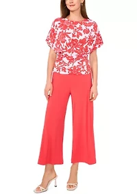 Women's Dolman Sleeve Floral Print Top