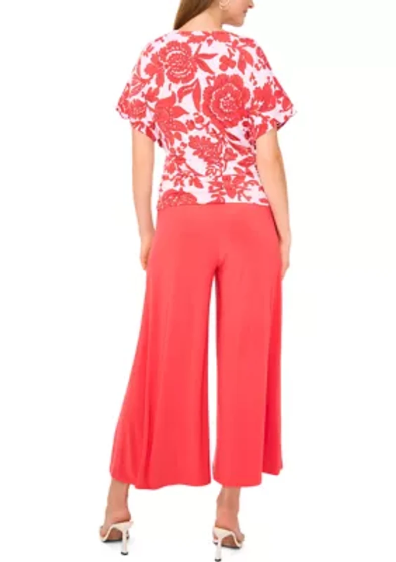 Women's Dolman Sleeve Floral Print Top