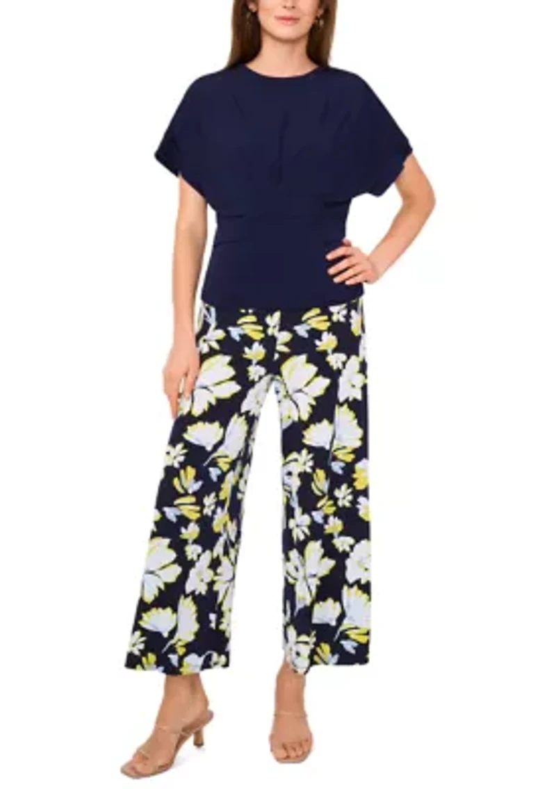 Women's Cropped Floral Printed Pants