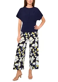 Women's Cropped Floral Printed Pants
