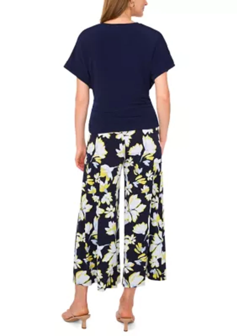 Women's Cropped Floral Printed Pants