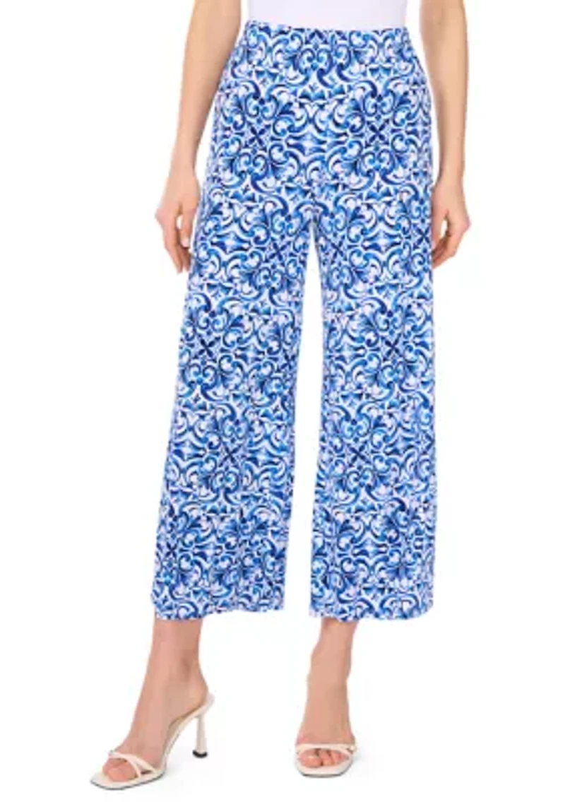 Women's Pull On Medallion Cropped Pants
